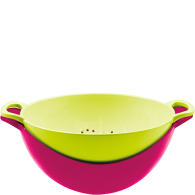 Durszlak z miską ZAK! Designs zielono-malinowy mały 1701-A852