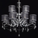 Duża, antracytowa wisząca lampa do salonu na 12 żarówek MW-LIGHT Elegance 379019212