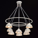 Duża, biała lampa wisząca na 8 żarówek MW-LIGHT Loft 696010608