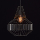 Duża druciana lampa wisząca frame pojedyncza czarna MW-LIGHT Loft 643012201