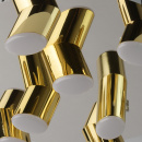 Duża industrialna lampa sufitowa 9 x LED chromowano-złota 609013709