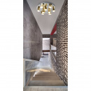 Duża industrialna lampa sufitowa 9 x LED chromowano-złota 609013709