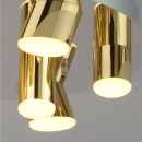 Duża industrialna lampa sufitowa 9 x LED chromowano-złota 609013709