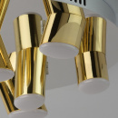 Duża industrialna lampa sufitowa 9 x LED chromowano-złota 609013709