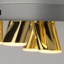 Duża industrialna lampa sufitowa 9 x LED chromowano-złota 609013709