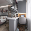 Duża kula z kryształkami - lampa wisząca pojedyncza Fermi Maytoni Modern P140-PL-170-1-N