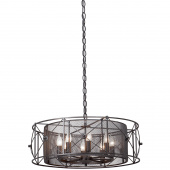 Duża lampa cylindryczna, wisząca Loft, czarna, na 8 żarówek Vitaluce VE4281-1/8