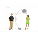 Duża lampa podłogowa z białym, okrągłym kloszem MW-LIGHT Megapolis 408041601