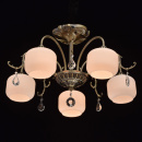 Duża lampa sufitowa - antyczny mosiądz i białe klosze MW-LIGHT Classic 372013005