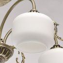 Duża lampa sufitowa - antyczny mosiądz i białe klosze MW-LIGHT Classic 372013005