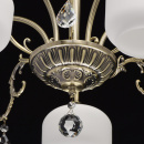 Duża lampa sufitowa - antyczny mosiądz i białe klosze MW-LIGHT Classic 372013005