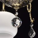 Duża lampa sufitowa - antyczny mosiądz i białe klosze MW-LIGHT Classic 372013005