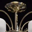 Duża lampa sufitowa - antyczny mosiądz i białe klosze MW-LIGHT Classic 372013005