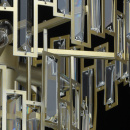 Duża lampa sufitowa perłowe-złoto neoklasycystyczna RegenBogen Neoclassic 121010505