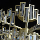 Duża lampa sufitowa perłowe-złoto neoklasycystyczna RegenBogen Neoclassic 121010505