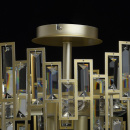 Duża lampa sufitowa perłowe-złoto neoklasycystyczna RegenBogen Neoclassic 121010505