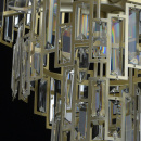 Duża lampa sufitowa perłowe-złoto neoklasycystyczna RegenBogen Neoclassic 121010505