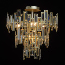 Duża lampa sufitowa perłowe-złoto neoklasycystyczna RegenBogen Neoclassic 121010505