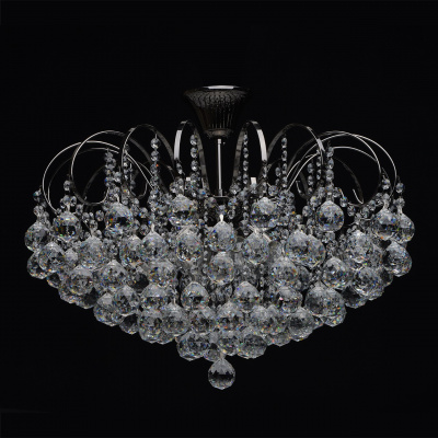 Duża lampa sufitowa z okrągłymi kryształami Pearls MW-Light Crystal 232016608