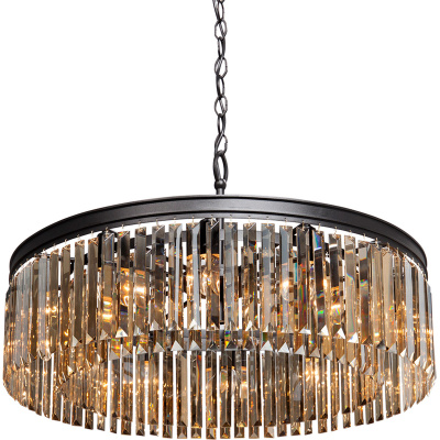 Duża lampa wisząca, bursztynowe kryształy Vitaluce VE5181-1/12