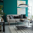 Duża lampa wisząca LED w kształcie pierścienia, matowa czerń, dyfuzor światła 703010901