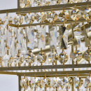 Duża lampa wisząca Monarch złota, kwadratowa rama i kryształy MW-LIGHT Crystal 121012416