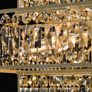 Duża lampa wisząca Monarch złota, kwadratowa rama i kryształy MW-LIGHT Crystal 121012416