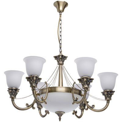 Duża lampa wisząca mosiądz antyczny i dodatkowe klosze retro MW-LIGHT Classic - 347019609