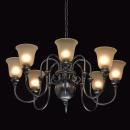 Duża lampa wisząca na 8 żarówek, szklane klosze MW-LIGHT Neoclassic 102010608