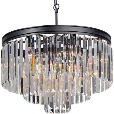 Duża lampa wisząca z podłużnych kryształów, na 10 żarówek Vitaluce VE5151-1/6+3+1