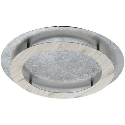 Duża, okrągła lampa sufitowa srebrno-drewniane okręgi RegenBogen 712011401