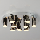 Duże oświetlenie sufitowe LED okrągłe - industrialne LED czarny chrom 609013809