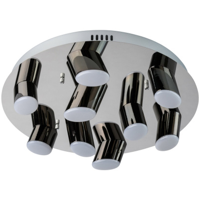 Duże oświetlenie sufitowe LED okrągłe - industrialne LED czarny chrom 609013809