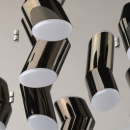 Duże oświetlenie sufitowe LED okrągłe - industrialne LED czarny chrom 609013809