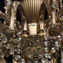 Duży, 12-ramienny żyrandol mosiężny z kryształami CHIARO Classic 491010712