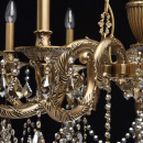 Duży, 12-ramienny żyrandol mosiężny z kryształami CHIARO Classic 491010712