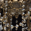 Duży, 12-ramienny żyrandol mosiężny z kryształami CHIARO Classic 491010712
