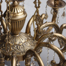 Duży, 12-ramienny żyrandol mosiężny z kryształami CHIARO Classic 491010712