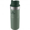 Duży kubek termiczny stalowy z przyciskiem Stanley Trigger Classic zielony 0,47L 10-06439-030