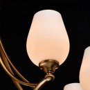 Duży, mosiężny żyrandol z białymi kloszami na 12 żarówek CHIARO Elegance 386016812