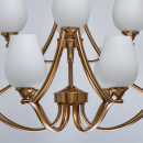 Duży, mosiężny żyrandol z białymi kloszami na 12 żarówek CHIARO Elegance 386016812