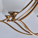 Duży, mosiężny żyrandol z białymi kloszami na 12 żarówek CHIARO Elegance 386016812