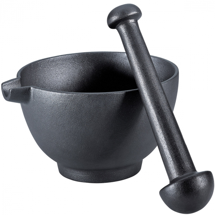 Duży moździerz żeliwny z tłuczkiem Zassenhaus