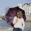 Duży parasol damski, podwójna tkanina, automatyczny Smati Paris USA1655