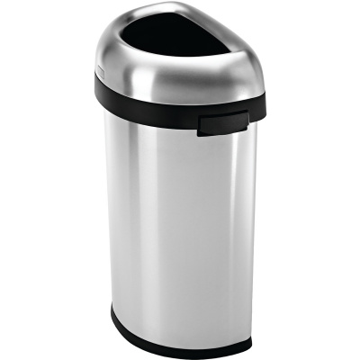 Duży, stalowy kosz na śmieci 60Litrów Bullet Open simplehuman półokrągły CW1468