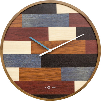 Duży zegar ścienny Patch Wood Nextime 45 cm 3232