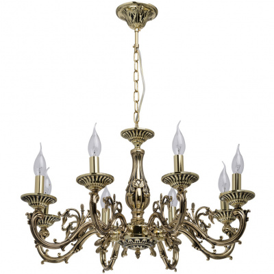 Duży, złoty żyrandol w stylu klasycznym na 8 żarówek MW-LIGHT Classic 371014508