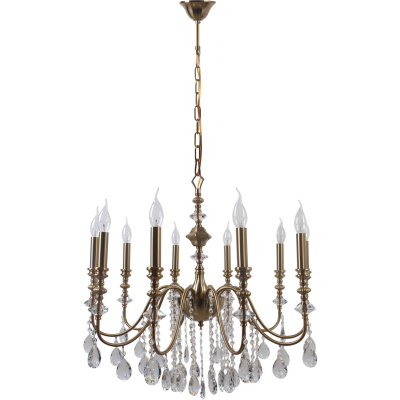 Duży żyrandol na 10 żarówek, kolor mosiądz, Consuelo MW-LIGHT Classic 614012610