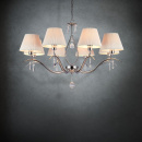 Duży żyrandol niklowany, prążkowane abażury, kryształki Talia Maytoni Modern MOD334-PL-08-N