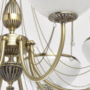 Duży żyrandol rustykalny, antyczny mosiądz i kryształ MW-LIGHT Classic 347019208